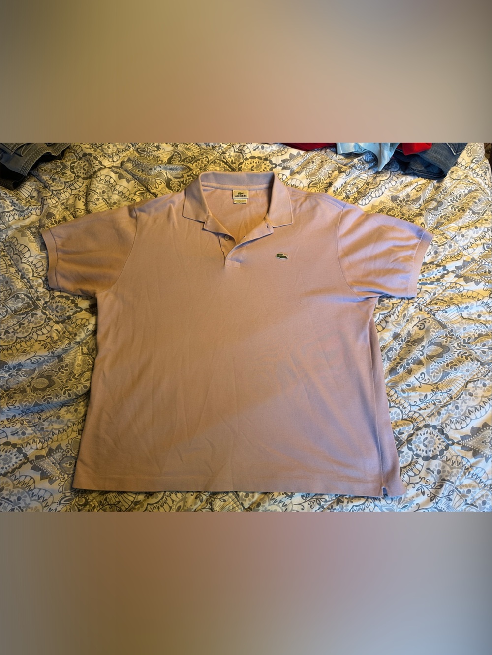 Lacoste Men's Lavender Short-Sleeve Polo